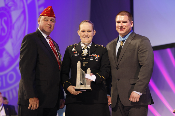 Spc. Cassandra Rousayne received the 2014 American Legion Spirit of Service Award